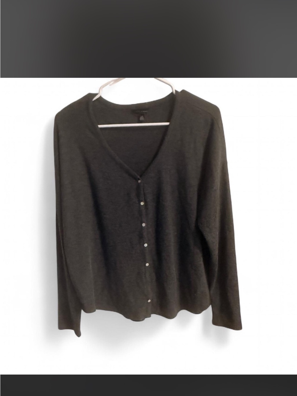 Lucky Brand Charcoal Ribbed Knit Sweater Size Large.